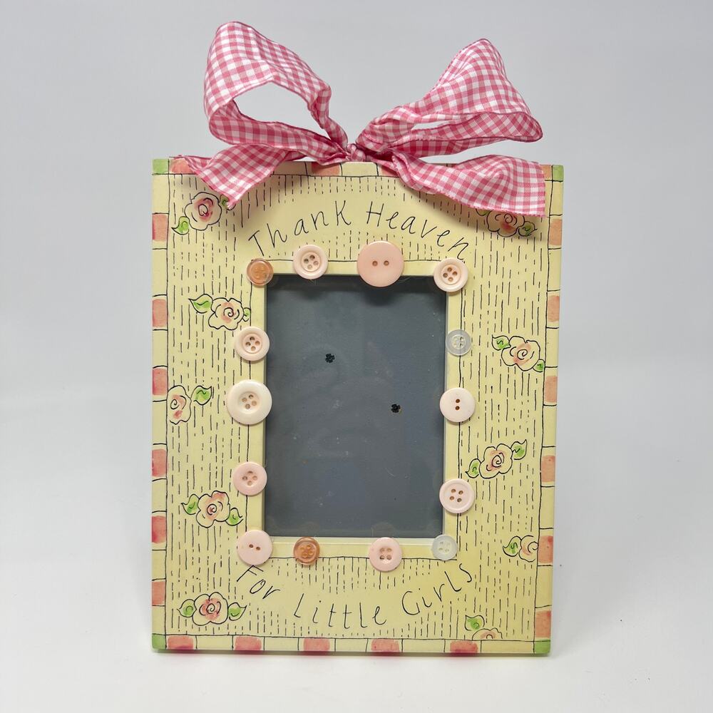 Exposures Thank Heaven for Little Girls Photo Picture Frame Wood 4x6 Gingham